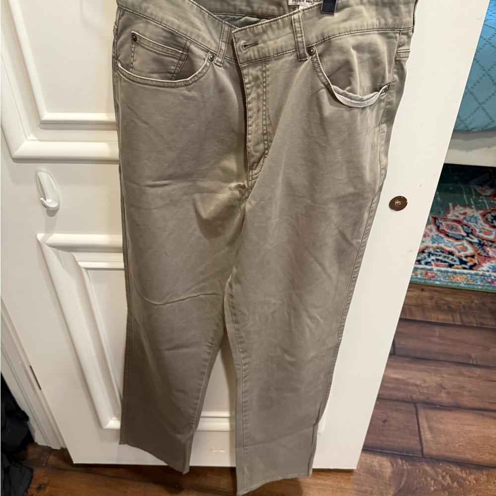 Peter Millar Khaki Straight-Leg Pants